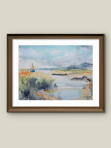 Original river landscape - original,