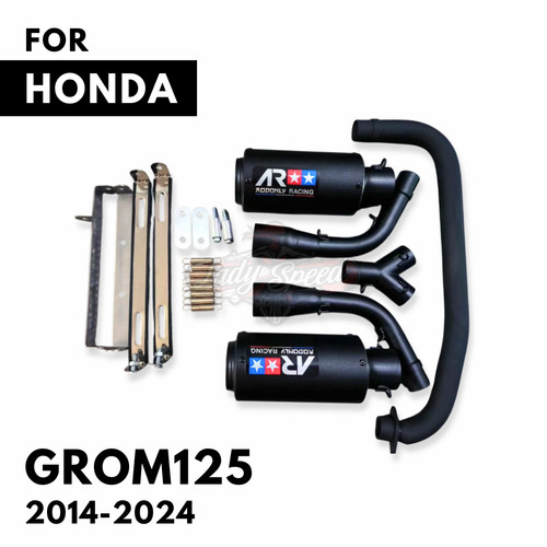 Black high dual mount exhaust - black,