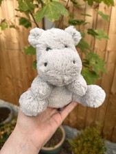 F&F Grey Hippo Plush Soft Toy; Comforter Soother; Height ~ 7"