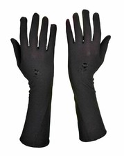 Long Full Finger Gloves Hand Cover Ladies Colour: Beige & Black  Evening Opera