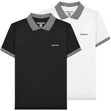 Mens Lambretta Classic Two Tone Retro Mod Ska Casual Polo Shirt Sizes M to 4XL