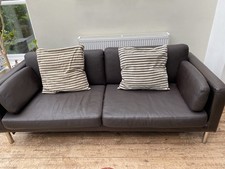 Ikea sater brown leather sofa - leather,