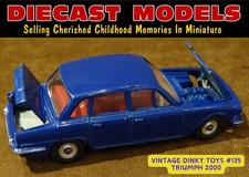 VINTAGE MECCANO DINKY TOYS #135 TRIUMPH 2000; DIECAST MODEL CAR MADE IN ENGLAND