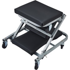 2 in 1 Z Creeper Seat Rolling Padded Auto Mechanics Shop Garage Work Stool