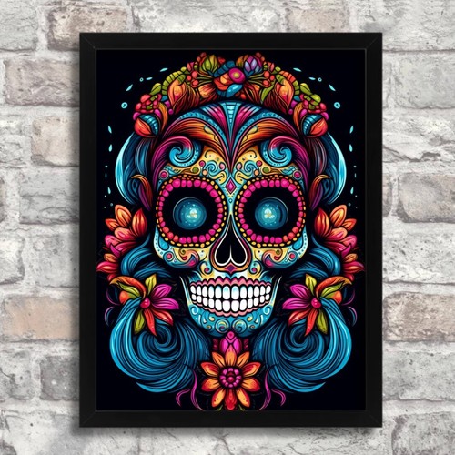 Skull wall art print sugar - skull,