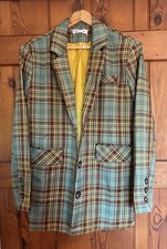Ladies oversized vintage style tartan jacket
