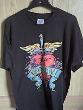  Vintage Bon Jovi T Shirt 2001 World Tour Heart Dagger Official Merchandise
