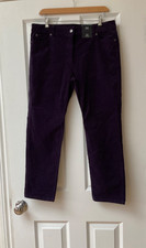 Ladies purple corduroy trousers size 14 SHORT M&S Collection brand new with tags