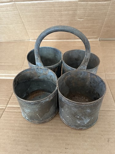 Vintage pot iron quad - pot,