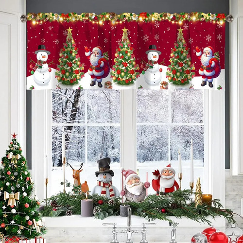 Christmas short curtains - christmas,