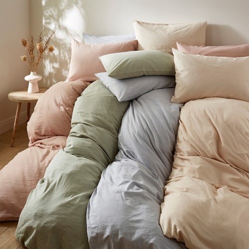 Coloured cotton linen blend - , &
