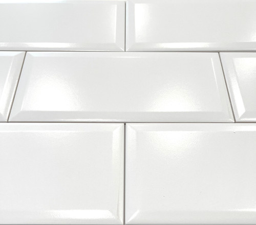 White 4x10 beveled matte - white,