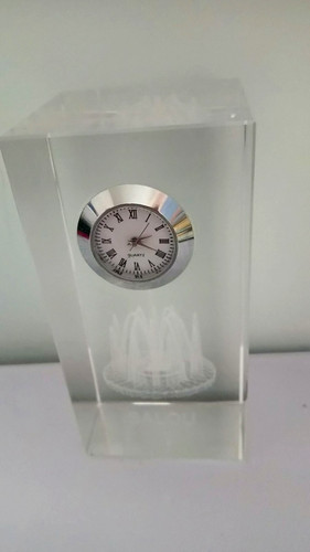Glass desk paperweight with - glass,