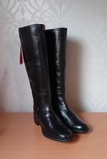 Ravel womens black leather knee length riding boots UK 3 NEW 