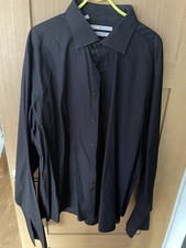 Black Next 19" 48L Pure Cotton Tailored Fit Shirt Double Cuff