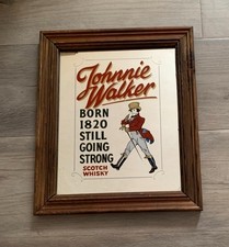 Original Vintage Advertising Mirror Johnnie Walker Scotch Whisky