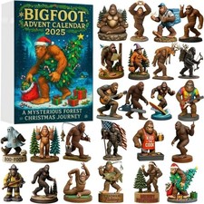 Bigfoot Adventure Calendar 2025 24-Day Countdown 2D Figurines Xmas Tree Decor