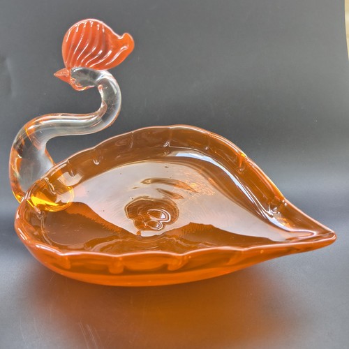 Vintage hand blown orange - vintage, art