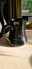 Knight Tintagel Large Black Studio Pottery Tankard Mug Signed