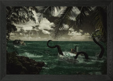 Kraken Destroying Ship Framed