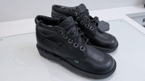 Kickers kick black leather - hi,