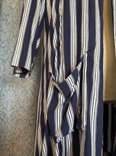 Women’s Cotton Traders Lightweight Navy Blue & White Stripe Cardigan. Size UK 18
