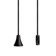 Bathroom Light Pull Cord String, Contemporary Jet Black Cord and Acorn Handle.