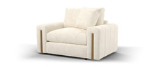 Sofology Soho Fabric Loveseat Chair in Boucle Natural All Over