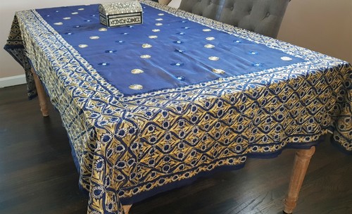 Blue organza tablecloth