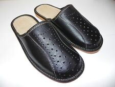 Mens leather slippers 100% natural leather size UK 6.5, 7.5, 8, 9, 9.5, 10.5, 11