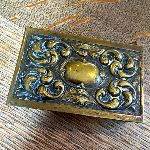Antique victorian brass vesta - victorian,
