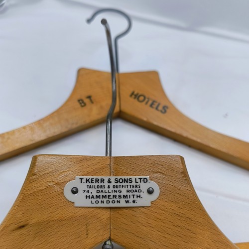 Pair vintage wood hanger t - pair,