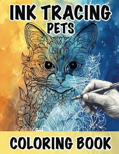 Ink tracing pets coloring - tracing,