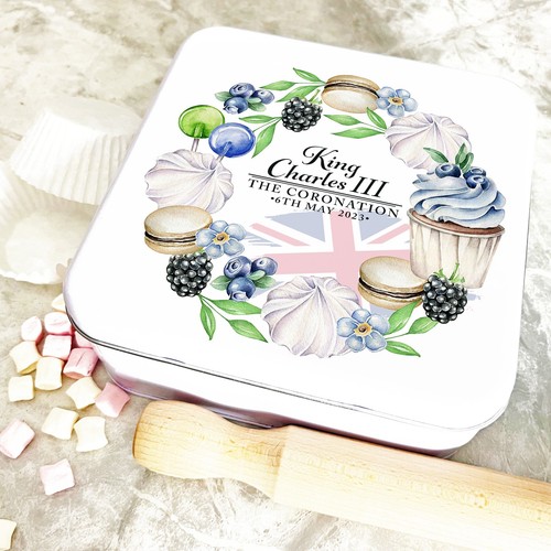 Square watercolour cupcakes - square,