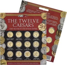 The Twelve Caesars Gold Color Coin Gift Pack - Roman Reproduction New And Sealed