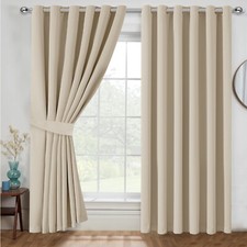 Thick Thermal Blackout Curtains Ready Made Eyelet Ring Top Pair Curtain Panel