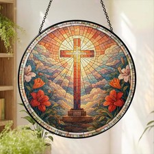 Christian Cross Stained Glass