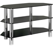 Matrix tv unit. Black glass. Holds up to 32in tvs. H50 W80 D40. Self assembly.