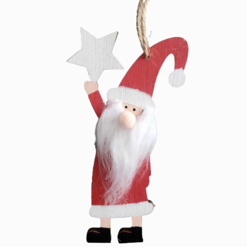 Scandi santa hanging - santa, wooden