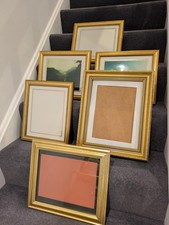 Job Lot of 6 stylish gold colour photo frames good quality
