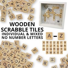 Wooden Scrabble Tiles No Number Letters - Crafting, Box Frames, Gifts