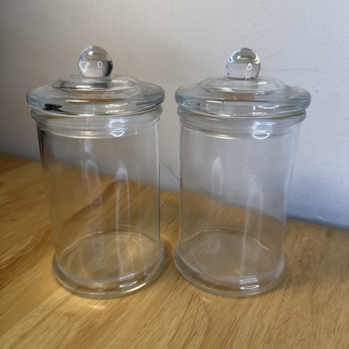 Pair glass sweet jars - pair, of