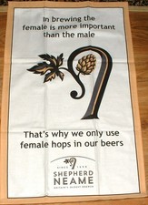 SHEPHERD NEAME IN BREWING THE FEMALE IS MORE IMPORTANT THAN THE MALE TEATOWEL