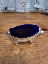 Large Antique Brass Pig Pin Cushion.