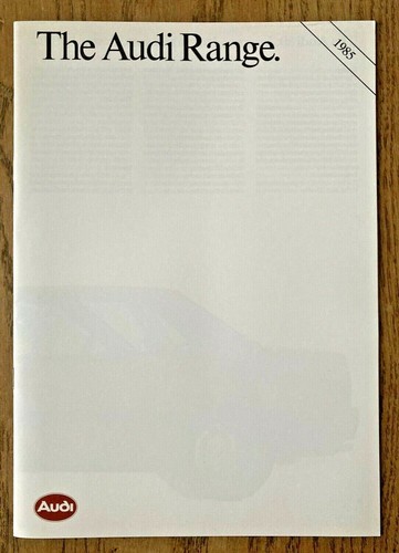 The audi range 1985 brochure - range,