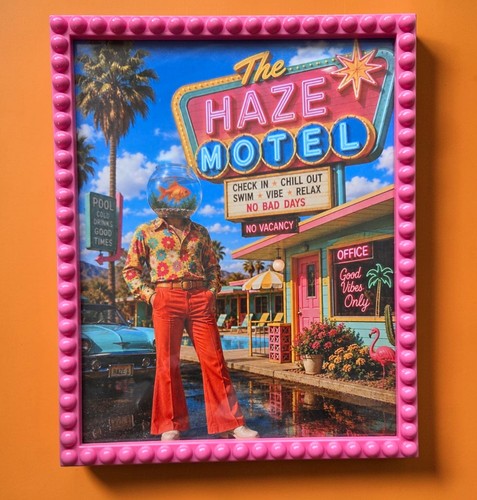 Retro 1970 haze motel - 1970's, "haze