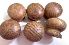 Set 6 Wooden Oak Knobs Handle