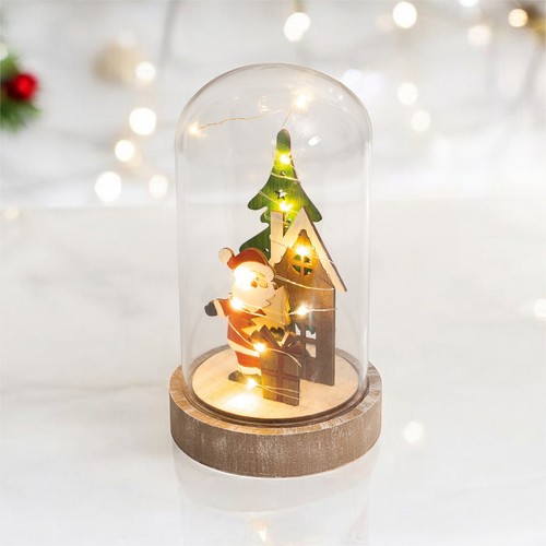 Lightup cloche christmas scene - lightup,