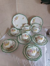 C&E Victoria Bone China Teaset Pansies Flowers C1932