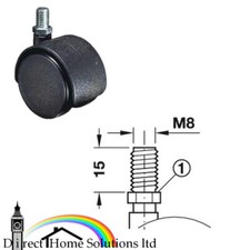 2 x CASTOR TWIN WHEEL OFFICE